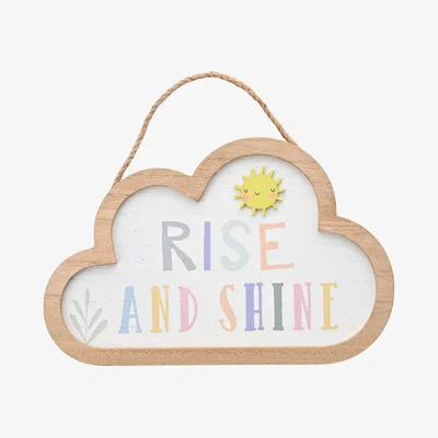 Dunelm Petit Cheri Rise and Shine Woven Cloud Plaque