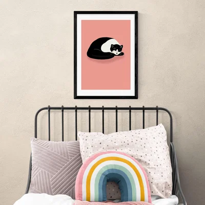 Dunelm East End Prints Cat Nap Print Pink