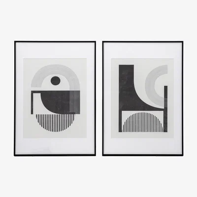 Dunelm Set of 2 Regina Framed Art Black