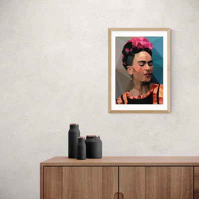 Dunelm East End Prints Frida 2 Print Blue/Pink/Black