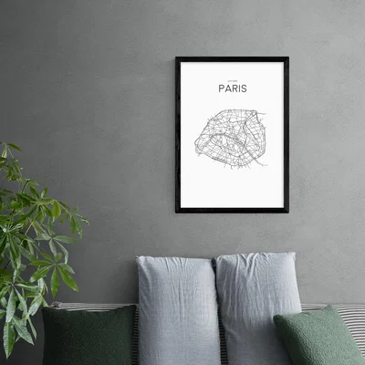 Dunelm East End Prints City Map Paris Print Black/White