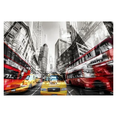 Furniture Village City Buzz Glass Wall Art - 110cm-x-160cm