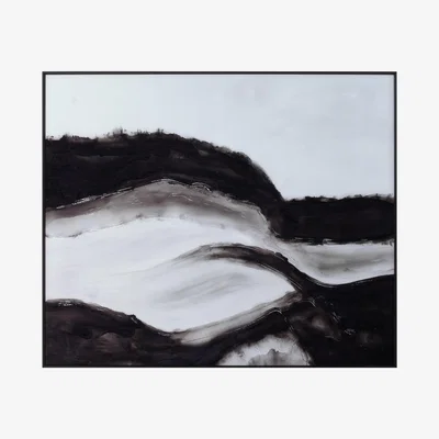 Furniture Village Black and White Hills GIass Picture Black Frame