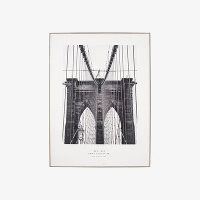 Furniture Village Mono New York Print Silver