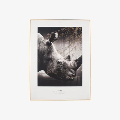 Furniture Village Mono Rhino Print Gold