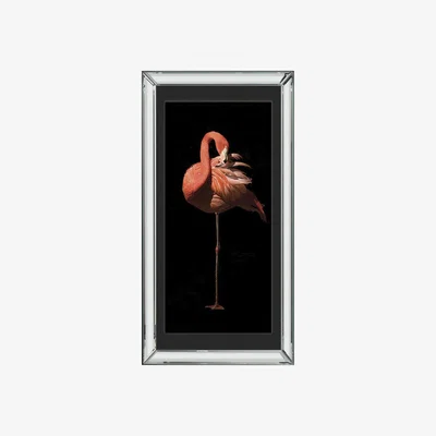 Furniture Village Freya Flamingo Mirrored Frame Wall Art