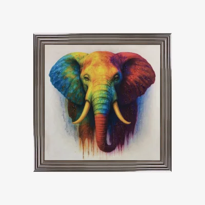 Furniture Village Multicolour Tilly Elephant Framed Picture - Multicoloured