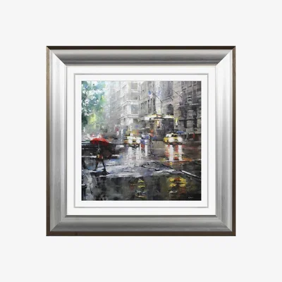 Furniture Village Manhattan Red Umbrella Framed Art