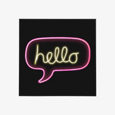 Furniture Village Neon Hello Glass Wall Art