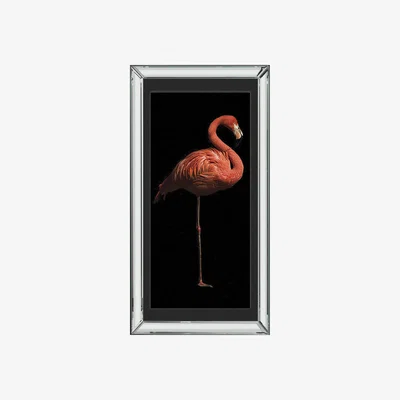 Furniture Village Fred Flamingo Mirrored Frame Wall Art