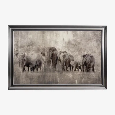 Furniture Village Elephants on the Move Framed Art