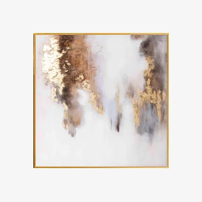 Furniture Village Metallic Gold Abstract Glass Picture