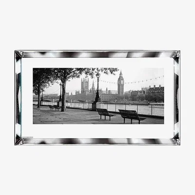 Furniture Village London View Mirror Glass Framed Picture - Grey