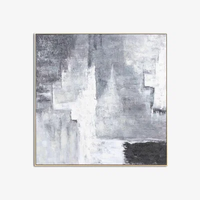 Furniture Village Monochrome Abstract Framed Canvas