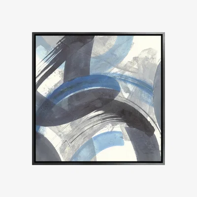 Furniture Village Blue Brushy Abstract II Framed Canvas