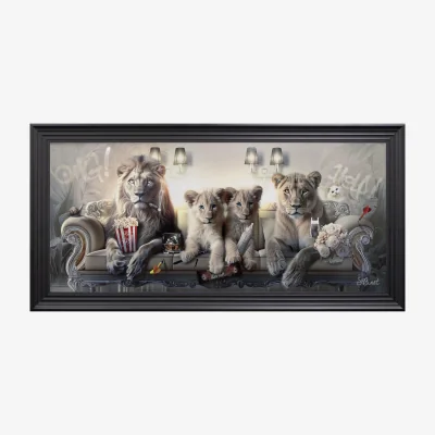 Furniture Village Pano Lion Luxury Framed Picture