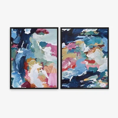 Furniture123 Abstract Large Framed Set of 2 Canvas Prints  - Abstract House
