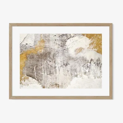 Furniture123 Gold Abstract Large Wood Framed Print - Abstract House