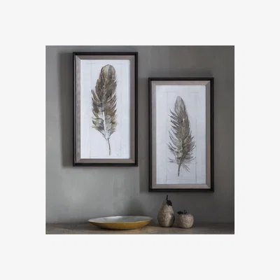 Furniture123 Set of 2 Framed Feather Prints - Capsian House