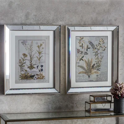 Furniture123 Set of 2 Botanical Framed Wall Art - Caspian House