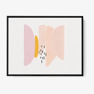 Furniture123 Pink & Yellow Watercolour Abstract Shapes Framed Canvas Print - Abstract House