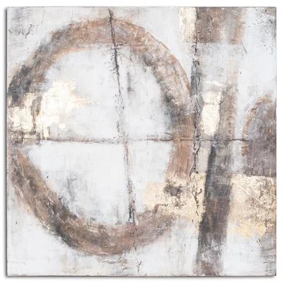 Furniture123 Large Square Bronze Painted Canvas Wall Art