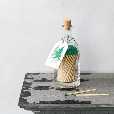 Graham & Green Fern Glass Bottle Matches