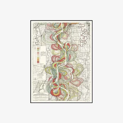 Graham & Green Extra Large Framed Mississippi Long River Print