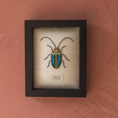 Graham & Green Framed Embroidered Scarab Beetle