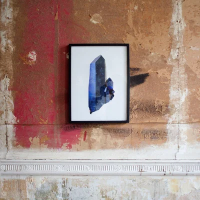 Graham & Green Small Wooden Framed Gem Print - Cobalt Quartz