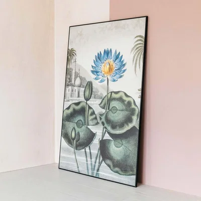 Graham & Green Extra Large Framed Blue Water Lily Print