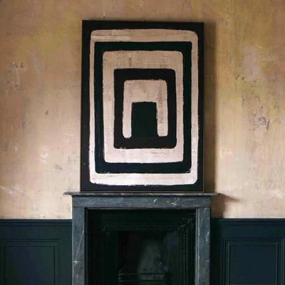 Graham & Green Natural and Black Abstract Print