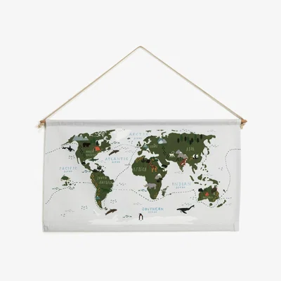 Habitat Habitat Explore Canvas Map Hanging Wall Art - 35x60cm