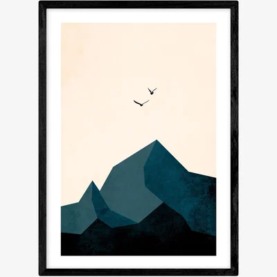 Habitat East End Prints Mountain Print Framed Wall Print - A2