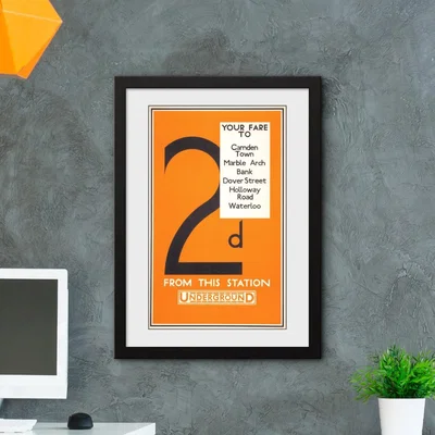 Habitat GB Eye TFL Fare by Underground Framed Print - 50x70cm