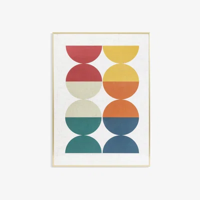 Habitat Habitat Geometric Framed Wall Art - Muticoloured - 50x70cm
