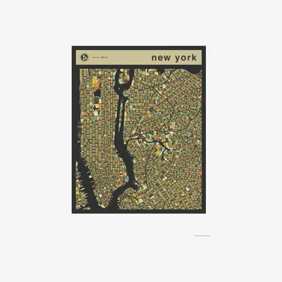 Habitat Habitat Jazzberry Blue New York Map Unframed Print- 50x70cm