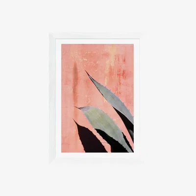 Habitat EEP Honeymoon Hotel Peach Cactus Framed Print - A2