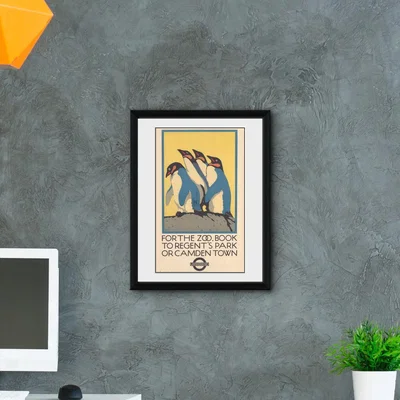 Habitat GB Eye TFL Zoo by Underground Framed  Print - 30x40cm