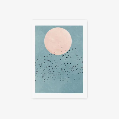 Habitat East End Prints Fly Away Unframed Wall Print - A3