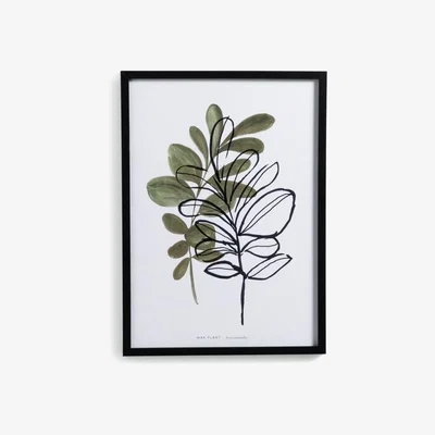 Habitat Habitat Leaf Print Framed Wall Art - A3