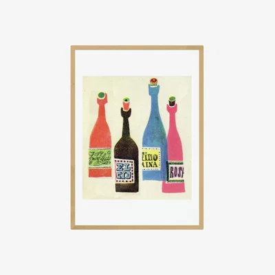 Habitat EEP Vintage by Hemingway Four Bottles Framed Print - A3
