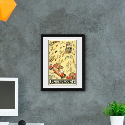 Habitat GB Eye TFL Lure of the Underground Travel Framed Print