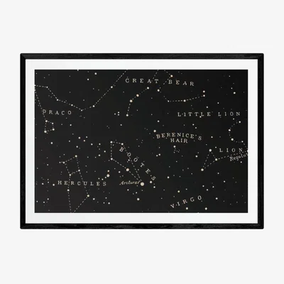 Habitat EEP Aster Constellation Black Framed Print - A2