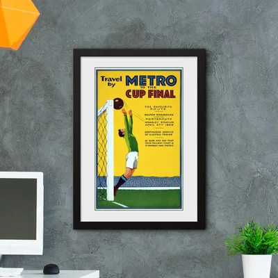 Habitat GB Eye TFL Metro to the Cup Final Framed Print - 50x70cm