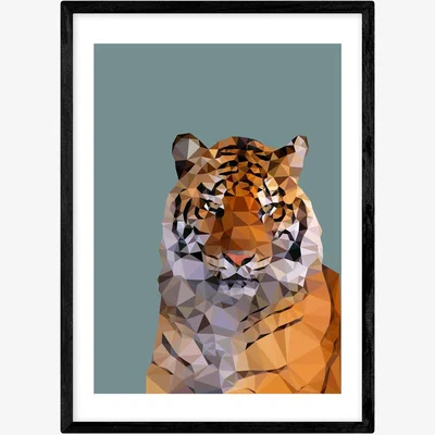 Habitat East End Prints Abstract Tiger Face Framed Wall Art - A2