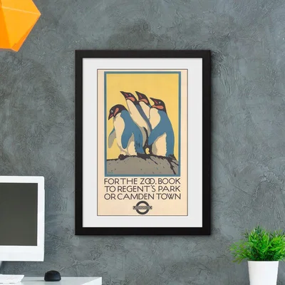 Habitat GB Eye TFL Zoo by Underground Framed Print - 50x70cm