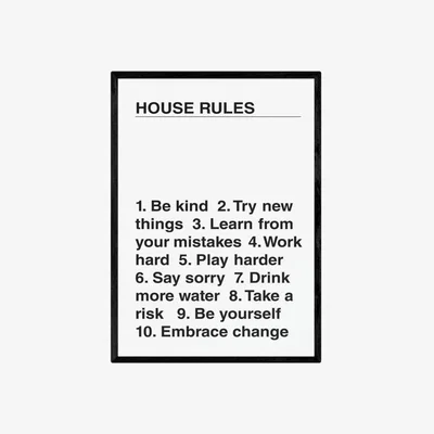 Habitat EEP Native State House Rules Framed Print - A2