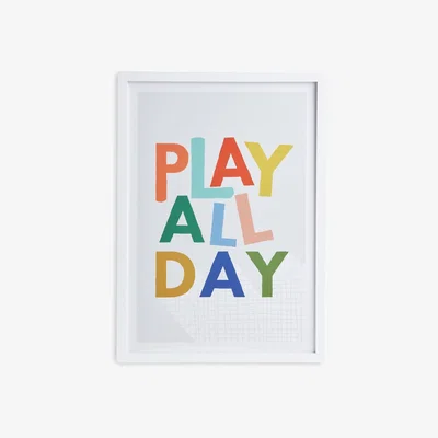 Habitat Habitat Kids Play Slogan Framed Wall Art - 31x43cm