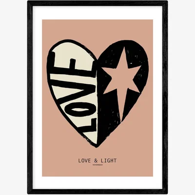 Habitat East End Prints Love Typographic Frame Wall Print - A2